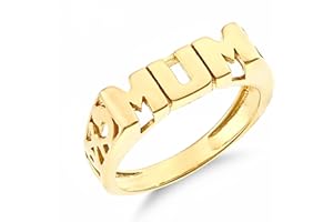 Old English Jewellers 9ct Yellow Gold on Silver MUM Ring size J K L M N O P Q R S T U V