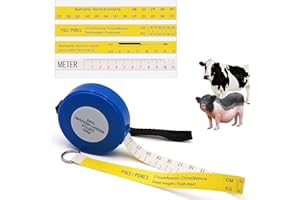 MOGOULUA Ruban à mesurer pour le poids des bovins 250 cm Rétractable pour le corps de l'animal