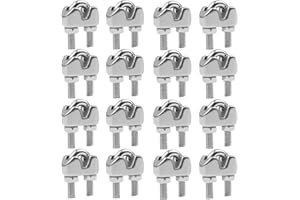 CHEYLIZI Drahtseilklemme M4 Drahtseilklemmen Seilklemme aus 304 Edelstahl Edelstahlseil Klemmen eine Last von 500 Tonnen Tragen für Drahtseil Stahlseil, 16 Stück