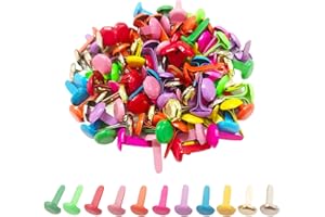 Mebamce 100pcs Multicolor Split Pins Round Scrapbooking Brads Split Pins Paper Fasteners Brads for Craft Art Crafting School Project Decorative Scrapbooking DIY Supplies (0.3 x 0.6Inch)