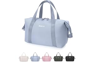 ECOHUB Trousse de Toilette et Maquillage Femme – Idée Cadeau Noël, Anniversaire, Collègue, Recyclée avec Poignée et 3 Poches, Pochette Maquillage, Sac Cosmétique Organisateur Bleu Gris