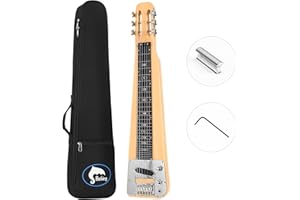 Batking Lap Steel Guitar, Electric Slide Guitars 6 String Slotted Headstock Guiter (Natural Color)