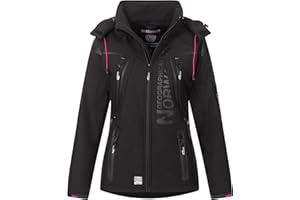 Geographical Norway Damen Softshell Funktions Outdoor Regen Jacke IMS Edition Sport wasserabweisend im Bundle mit urbandreamz Beanie S M L XL XXL