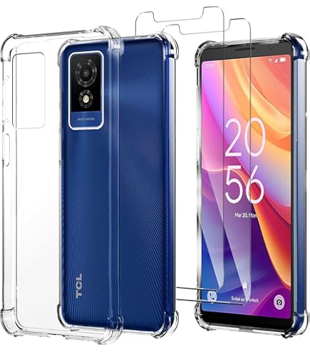 WXPPJ Custodia per Umidigi G5 Cover, Trasparente Antiurto Morbida Silicone Protezione Case + 2 Pezzi Vetro Temperato Pellicola Protettiva per Umidigi G5 (6.52) - Brillare