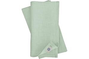 Linen & Cotton Set de 4 Servilletas de Tela Hygge - 100% Lino, Azul Claro (45 x 45 cm) Cuadradas Lavable para Hogar Cocina Comedor Cena Mesa de Centro Cumpleaños Boda Navidad Eventos