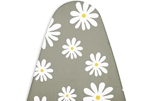 Encasa XO Housse Table À Repasser avec Rembourrage en Feutre De 3 mm, Serrage par Cordon (Convient Aux Planches Standard De Large De 125x39 cm), Imprimé - Gris Daisy