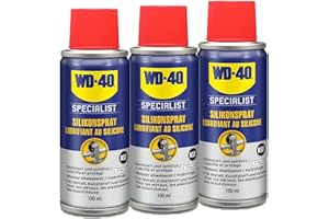 ‎WD-40 WD-40 Specialist Silikonspray 3x100 ml – Schutz und Schmierung für Gummi, Kunststoff und Metall, verhindert Austrocknung, reduziert Reibung und bildet wasserfesten, nicht fettenden Film