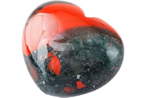 mookaitedecor Sang Africaine Cœur Pierre Meditation Lithothérapie,Reiki Cœur Decoration pour Guérison des Cristaux Naturelle Anti Stress