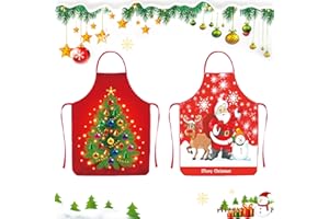 DTXYBC 2 Pezzi Grembiule Natalizio Cucina, Grembiule di Natale per la Cucina, Grembiule Natalizio Divertente, Grembiule Natalizio Unisex, Grembiule da Cucina, per Cucina Festa di Natale