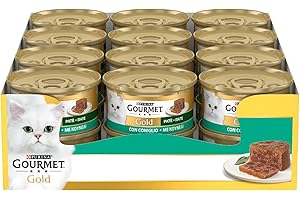 GOURMET Gold - Cibo Umido Gatto Adulto, Paté con Coniglio. 24 Lattine da 85 g