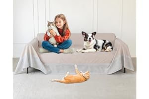 Loiion Gatto Divano, Copridivano Mobili Protector, Copridivani Impermeabile Resistente Alle Macchie E Ai Graffi per Cani e Gatti, Animali, Cachi, 380x230cm