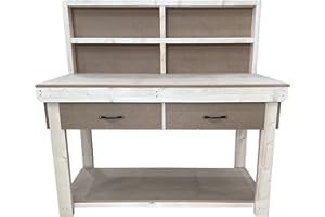 Arbor Garden Solutions Wooden workbench 18mm MDF top with drawers and back panel - industrial heavy-duty garage storage table (V.1) (5ft)