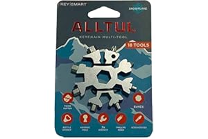 KeySmart AllTul - 4-in-1 Everyday Carry Multi-Purpose Keychain Multitool with Bottle Opener, Wrench, Spoke and Crowbar Ideal Utility Tool for Camping, Fishing and More (Snowflake)
