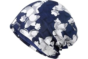 TERYNANLE Sleep Cap for Hair Loss, Cotton Slouch Beanie Hat for Women Floral Lace Turban Beanie Skull Cap, Soft Chemo Headwear for Sleeping Yoga Running Cycling, Breathable Sport Cap Headwrap Classic Baggy Hat