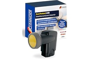 SCHWAIGER Quad LNB digital Sun Protect I Low Noise Blockconverter für 4 Teilnehmer I extrem wetterfest & geeignet für Multifeedanlagen I SAT-Zubehör für störungsfreien Empfang I anthrazit