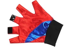 CosplayStudio Guante sin dedos para disfraz de Harley | Rojo/Plata, rojo, Talla única