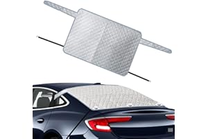 POMUROM Bâche Protection Pare Brise Arrière Voiture, Couverture Pare-Brise Voiture Hiver, Bache Pare Brise Protection pour Neige, Glace, Gel, poussière, Rayons UV et Soleil, Universelle pour Voitures et SUV