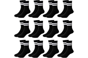 Jeayita 12 Parr Socken Jungen & Mädchen Kinder Baumwolle Kindersocken Sportsocken Tennissocken Schulkind Socken