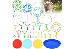 AONUILY Bubble Wands Set 28Pcs Giant Bubble Wands for Kids Large Bubble Making Wand Kit for Summer Garden Games Outdoor Activity Toys