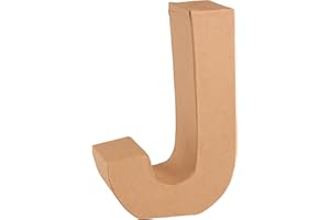 GLOREX Lettre J en Carton 17,5X5,5cm, Naturel