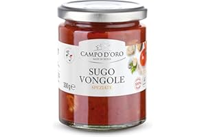 CAMPO D'ORO | SUGO VONGOLE 300 GR. Specialità siciliane per ricette, sugo pronto, sugo di pesce con pomodoro, vongole, aglio e prezzemolo. 100% Made in Italy