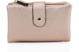 LeahWard Women's Soft Faux Leather Purse Wristlet Card Holder 611 (Short Gold)