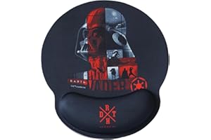 WONDEE Disney Star Wars Tappetino Mouse Ergonomico di Darth Vader, Tappetino Mouse in Gel con Poggiapolsi Antiscivolo, Mouse Pad Star Wars (Sigillo Ufficiale)