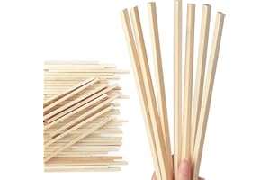HXXWEUS Palillos de madera para manualidades, 50 unidades de palos de madera cuadrados, 30,5x0,6x0,6cm, palos de madera cuadrados, palillos de madera para tallado, bricolaje, manualidades, para varilla de