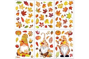 Neodtx Fensterbilder herbst thanksgiving deko fensterdeko otoñal aufkleber Herbstblätter Aufkleber,Herbstdekorationen fensterfolie herbst thanksgiving-fensteraufkleber ohne kleber ablösbar
