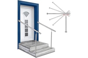 LZQ Poręcz ze stali nierdzewnej, poręcz wejściowa, poręcz schodowa, poręcz ścienna do użytku na zewnątrz, do wewnątrz i na klatce schodowej – 80 cm