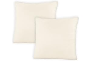 SHC TEXTILIEN SHC by BaSaTex 2er Pack Jersey Kissenbezüge Kissenhüllen | Kopfkissenbezug aus 100% Baumwolle | 40x40 cm Dekokissen Bezug | Farbe Elfenbein Natur