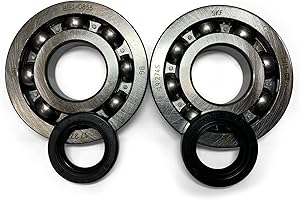 KHPERFORMANCE Set di cuscinetti per albero motore con cuscinetti a sfera SKF C4 e anelli di immimmetria Hi-Quality gabbia in metallo Piaggio 50 ccm