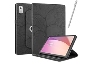 Netany Funda para Lenovo Tab M9 2023 con lápiz Capacitivo, Piel sintética con Tapa función Atril Soporte para lápiz Árbol de La Vida Funda - Negro