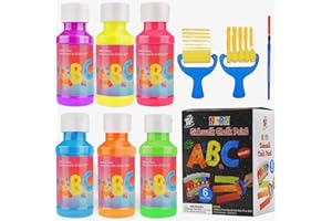 ‎TBC THE BEST CRAFTS TBC Straßenmalkreiden 6 Neonfarben, je 118 ml, Gehweg-Kreidefarben-Set, ungiftig waschbare Flüssigfarbe für Straße, Garten, Spielplatz, geeignet für Kinder ab 6 Jahren