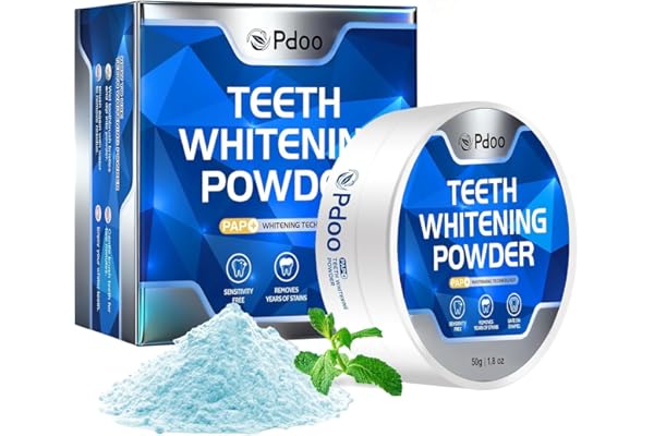 Teeth Whitening Powder PAP+ 50g - Blanchiment Dentaire Efficace - Émail Sans Danger, Insensible et Sans Peroxydes - Kit de Blanchiment Dentaire pour Éliminer les Taches de Café, Thé et Vin - Mint