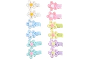 Cosyhav 12pcs Lovely Flowers Baby Hair Clips, Fully Fabric Covered Hair Clips for Girls, Suitable for Baby, Toddler, Girls