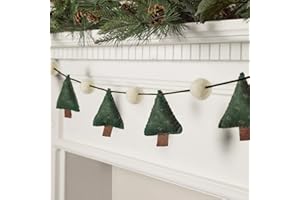 ‎LIGHTS4FUN Lights4fun Filz Weihnachtsgirlande Tannenbäume 1,3m