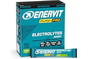 Enervit Pure-Pro Electrolytes Boost, Elettroliti, Integratore di Sali di Sodio e Magnesio, Gusto Limone, Riduzione Stanchezza, Per Workout Intensi, 0 CALORIES & SUGAR FREE, 16 Bustine da 4g