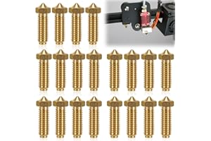 VAILEAL Lot de 20 buses pour imprimante 3D Kobra 2, buses en laiton Nozzle, 4 buses en acier trempé de 0,4 mm, 0,2 mm, 0,6 mm, 0,8 mm et 0,4 mm pour imprimante Volcano, Anycubic, Vyper
