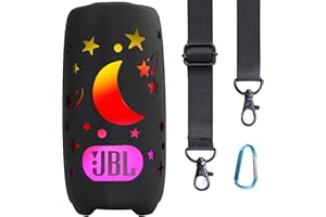 co2CREA Silikonhülle Tragetasche Case für JBL Pulse 5 Lautsprecher, tragbare ultraleichte Silikon Schutzhülle mit Karabiner und Schultergurt (Lautsprecher Nicht enthalten)