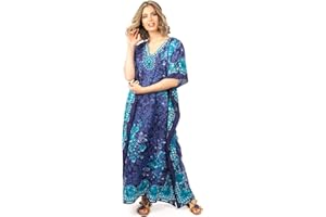 Looking Glam New Ladies Oversized Maxi Kimono Kaftan Tunic Kaftan Dress Free Size