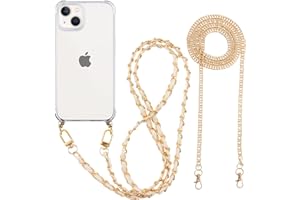 Pnakqil Funda con Cuerda para Samsung Galaxy A50 / A50s / A30s, Carcasa con [2 Piezas] Correa Colgante Cordón Ajustable y Cadena de Metal Dorado, Transparente TPU Suave Anti-Choque Case, Blanco