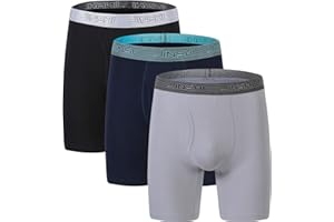 JINSHI Homme Boxer Bambou Long Doux sous-vêtements Trunk