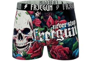 FREEGUN Boxer Homme Microfibre Skull Tête de Mort