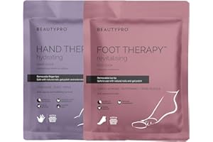 BEAUTYPRO HAND & FOOT THERAPY DUO Hand Mask & Foot Mask Multipack 2-in-1 Dry Cracked Anti-Ageing Treatment Moisturising Socks & Gloves with Removeable Tips Vegan Multi Award Winning Brand