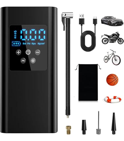 Compressore Aria Portatile 150PSI Auto - Gonfiatore Elettrico 6000mAh Per Pneumatici E Palloni - Foto 14