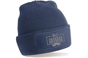 D Design Invent Print! Grandad Hat Gift Best Beanie for Birthday Father's Day Keepsake (Navy)