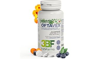 Trebifarma Oftavex per la Vista di Cani e Gatti - Mangime Complementare che Favorisce la Normale Funzionalità dell’Apparato Visivo - Compresse Appetibili - 50 cpr