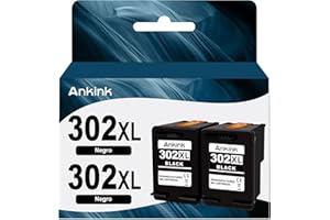 ANKINK Cartucho de Tinta Remanufacturado Reemplazo de HP 302XL 302 XL para Impresora 1110 2130 3630 3632 3634 3636 3637 4520 4522 4524 4525 4526 4527 4528 3830 3831 3833 3835, Negro, Paquete de 2