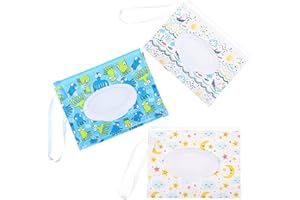 SKDFHOD Confezione da 3 salviettine umidificate, borsa per neonati, dispenser di salviettine umidificate, portatili, riutilizzabili per escursioni e neonati